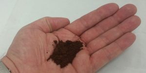 Choose your grind - hand with ground coffee in it